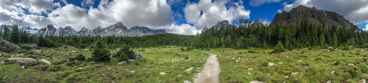 Zustieg zum Grand Sentinel mit Ausblick auf die Ten Peaks