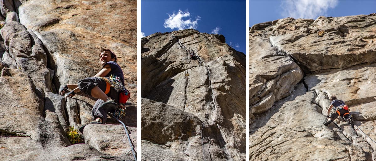 Klettern in Boulder, Colorado: Country Club Crack, Castle Rock, Boulder Canyon